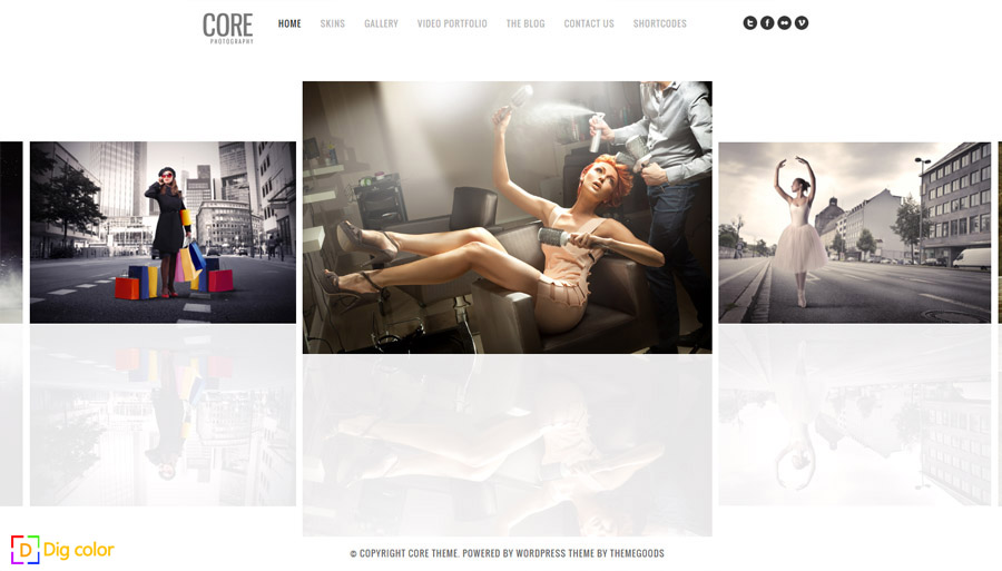 Core wordpress photography theme