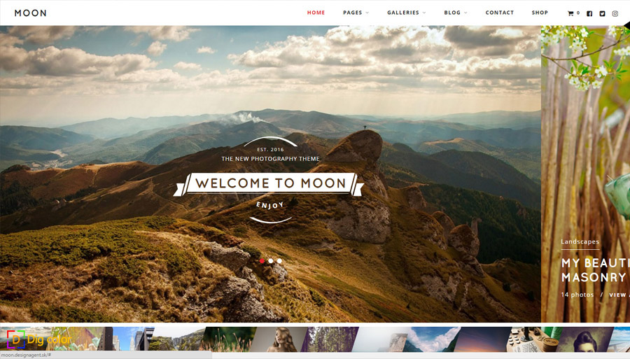 Moon wordpress photography theme